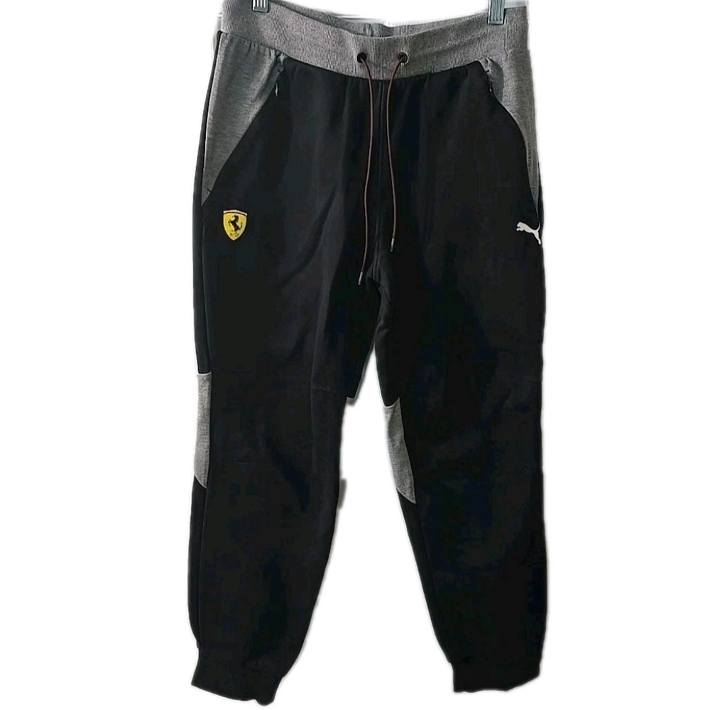 Puma Ferrari Jogger Sweatpants Men's‎ Medium Black Grey Racing Cars Streetwear